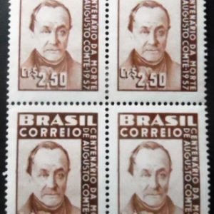 Quadra de selos postais de 1957 Augusto Conte