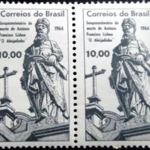 Par de selos do Brasil de 1964 Aleijadinho