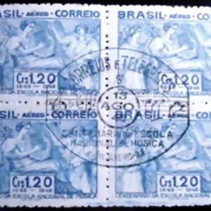 Quadra de selos postais AÉREOS de 1948 - A - 67 NCC