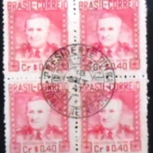 Quadra de selos postais do Brasil de 1947 Gaspar Dutra 40