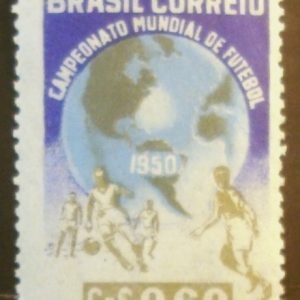 Selo postal do Brasil de 1950 Mundial de Futebol