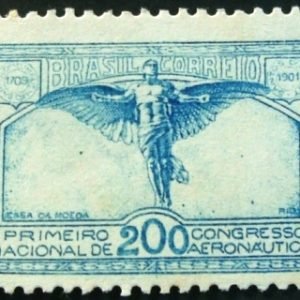 Selo postal do Brasil de 1934 Congresso Aeronáutica M