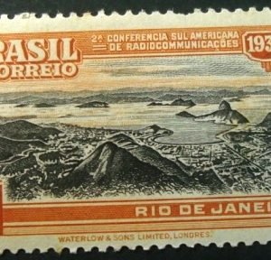 Selo postal do Brasil de 1937 Radiocomunicações 300