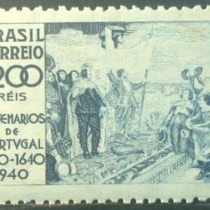 Selo postal do Brasil de 1940 Juramento a D. João IV