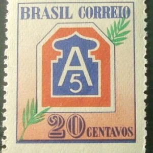 Selo postal do Brasil de 1945 V Exército M