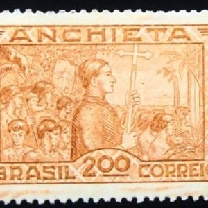 Selo postal do Brasil de 1934 Padre José de Anchieta 200