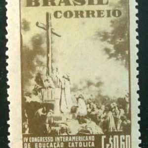 Selo postal de 1951 Congresso Educação Católica - C 267 M