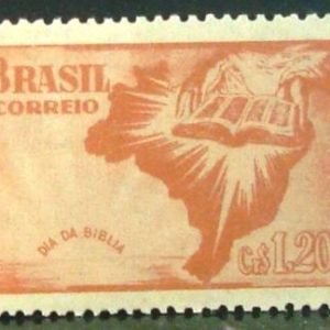 Selo postal do Brasil de 1951 Dia da Bíblia