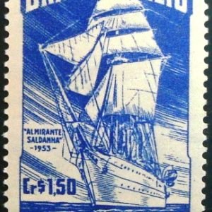 Selo postal d Brasil de 1953 Navio Escola N