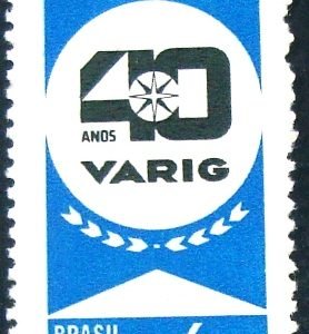 Selo postal do Brasil de 1967 VARIG - C 567 M