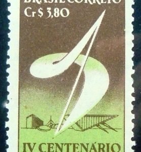 Selo postal do Brasil de 1953 400 Anos São Paulo 3,80