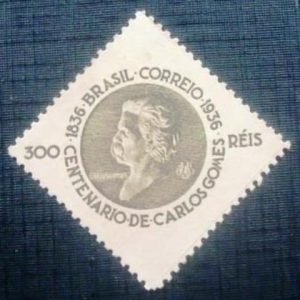 Selo postal do Brasil de 1936 Carlos Gomes 300 M