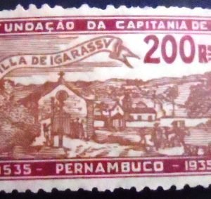 Selo postal do Brasil de 1935 Vila Igarassu N