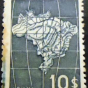 Selo postal do Brasil de 1940 Mapa do Brasil