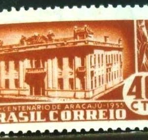 Selo postal de 1955 Centenário da Cidade de Aracajú