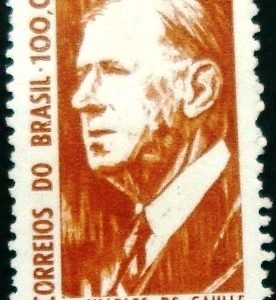 Selo postal do Brasil de 1964 Charles de Gaulle - C 518 N