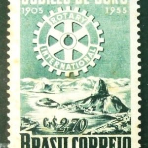 Selo postal do Brasil de 1955 Rotary