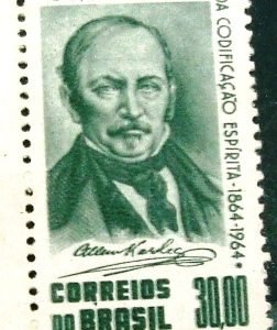 Selo postal do Brasil de 1964 Allan Kardec - C 511 N