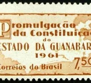 Selo postal do Brasil de 1961 Constituição Guanabara