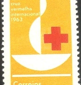 Selo postal do Brasil de 1963 Cruz Vermelha