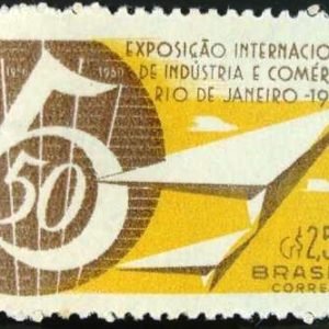 Selo postal do Brasil de 1960 Exp. Ind. e Com.