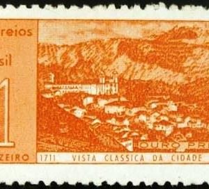 Selo postal do Brasil de 1961 Ouro Preto - C 462 N