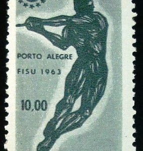 Selo postal do Brasil de 1963 Jogos Universitários 63