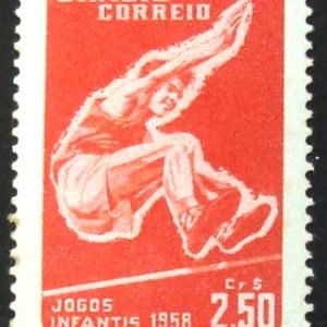 Selo postal do Brasil de 1958 VIII Jogos Infantis