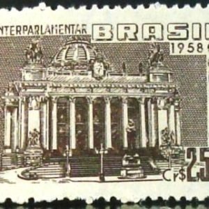 Selo postal do Brasil de 1958 Conferência Interparlamentar