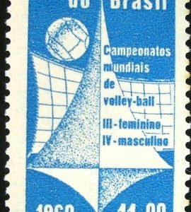 Selo postal do Brasil de 1960 Mundiais de Vôlei