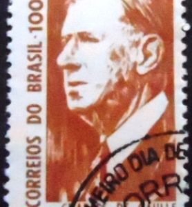 Selo postal do Brasil de 1964 Charles de Gaulle - C 518 M1D