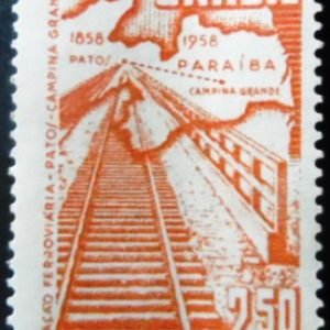 Selo postal de 1959 Ferrovia Patos-Campina Grande