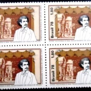 Quadra de selos postais do Brasil de 1978 Carlos Gomes M QD