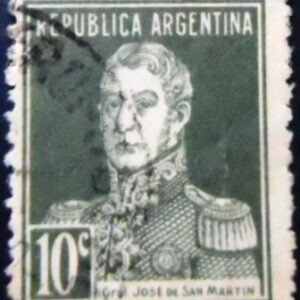 Selo postal da Argentina de 1924 General San Martin 10 U sev