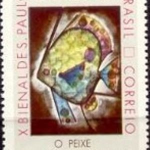 Selo postal do Brasil de 1969 O Peixe