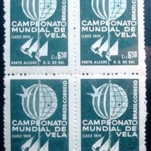 Quadra de selos postais de 1959 Mundial de Vela