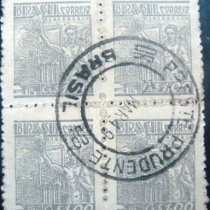 Quadra de selos postais do Brasil de 1947 Siderurgia