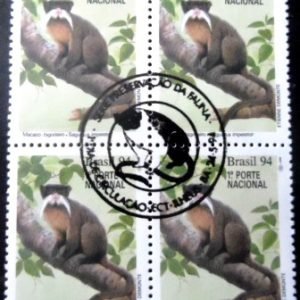 Quadra de selos postais do Brasil de 1994 Macaco-Brigadeiro