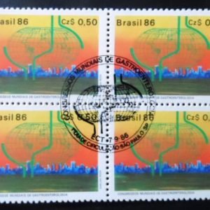 Quadra de selos postais do Brasil de 1986 Gastroenterologia