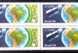 Quadra postal do Brasil de 1985 Brasilsat