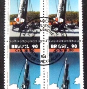 Quadra de selos postais do Brasil de 1990 Nike Apache