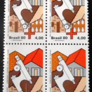 Quadra de selos do Brasil de 1980 Mal de Chagas