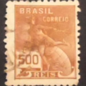 Selo postal do Brasil de 1936 Mercúrio 500