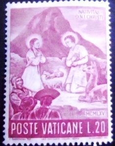 Selo postal do Vaticano de 1965 Nativity 20