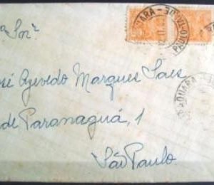 Envelope Circulado em 1936 Araraquara x São Paulo