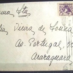 Envelope Circulado em 1936 São Paulo x Araraquara