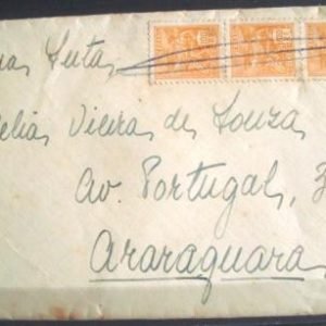 Envelope circulado em 1937 entre São Paulo x Araraquara