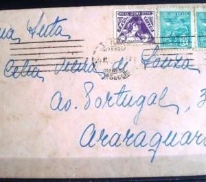 Envelope Circulado em 1937 São Paulo x Araraquara