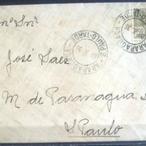 Envelope Circulado em 1936 Araraquara x São Paulo