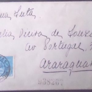 Envelope circulado em 1937 entre São Paulo x Araraquara